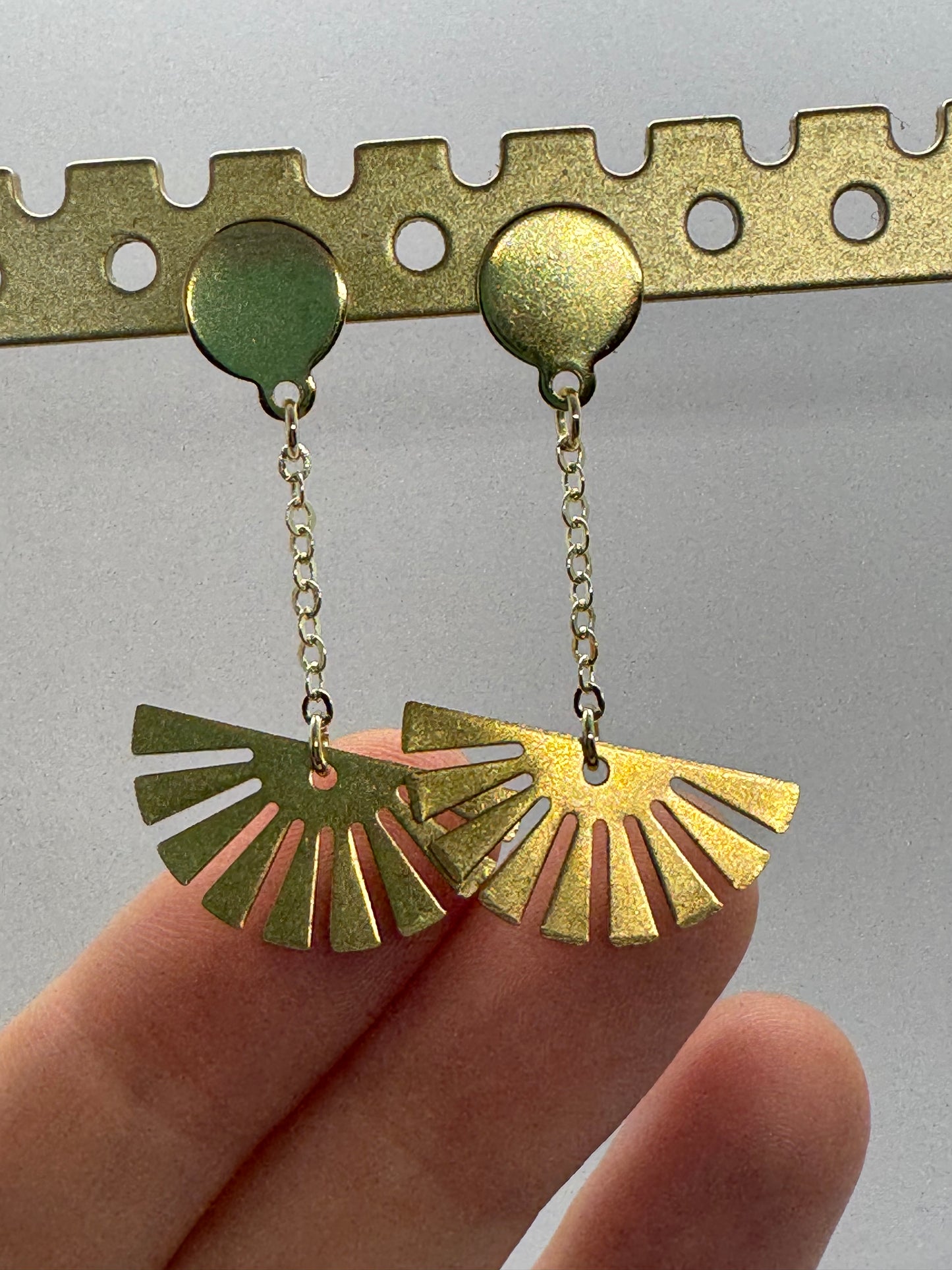 Gold chain drop earrings