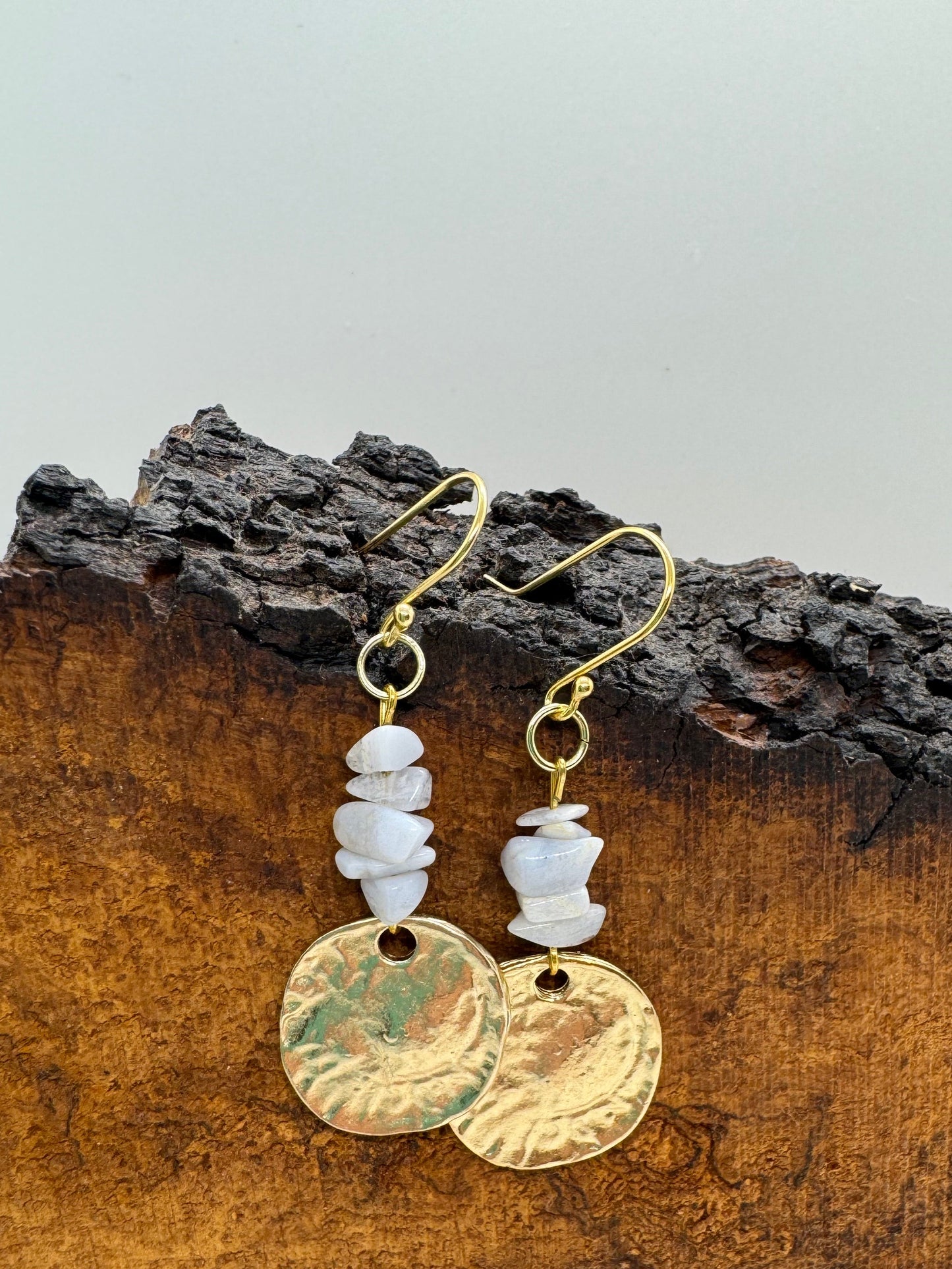 Gray agate earrings