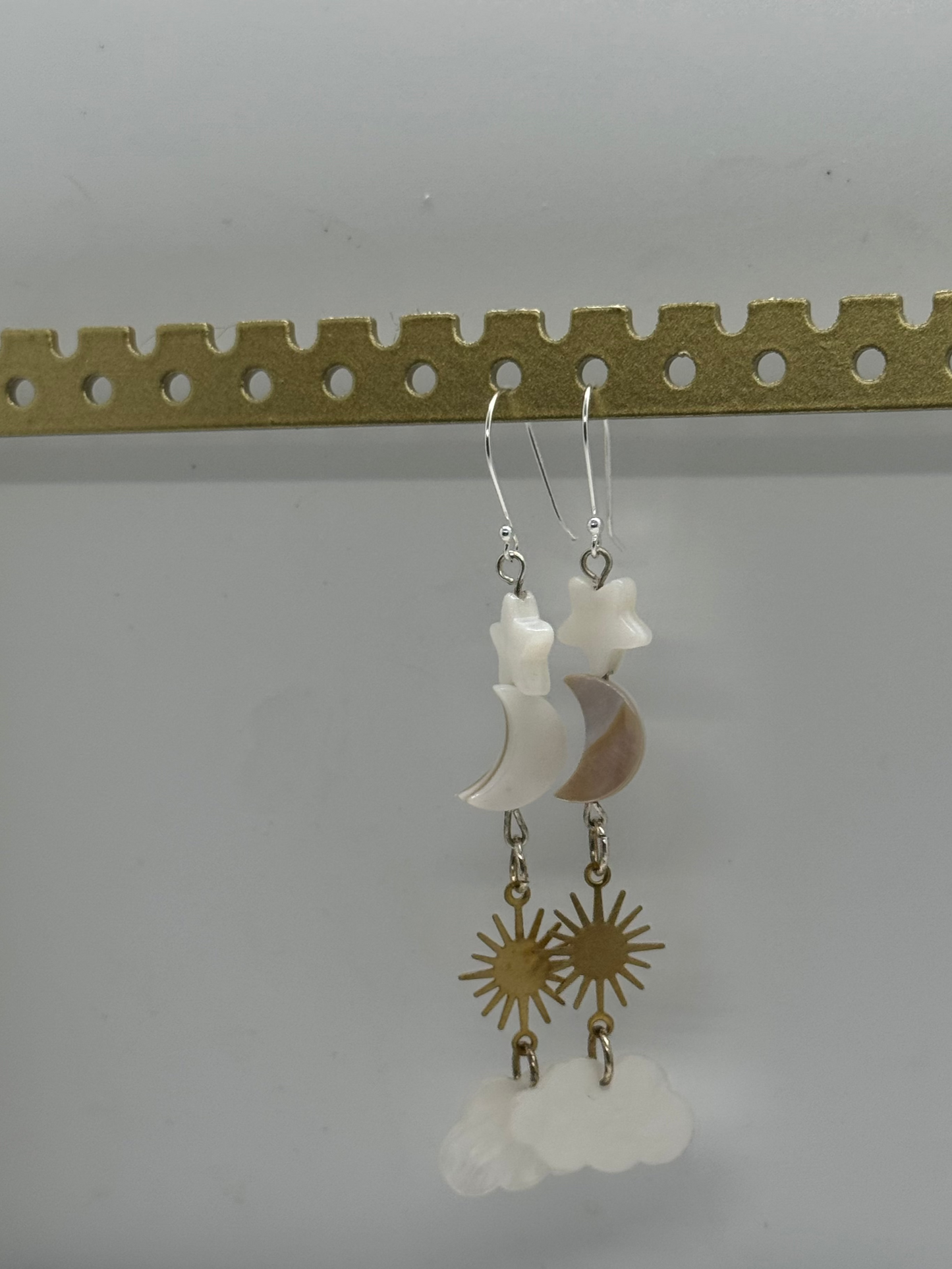 Dreamy sun, moon, star, and cloud earrings