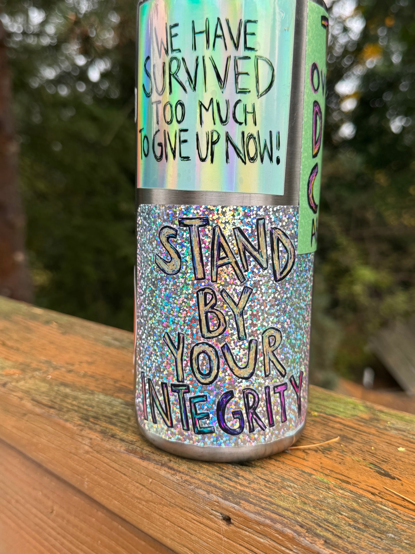 Integrity glitter sticker