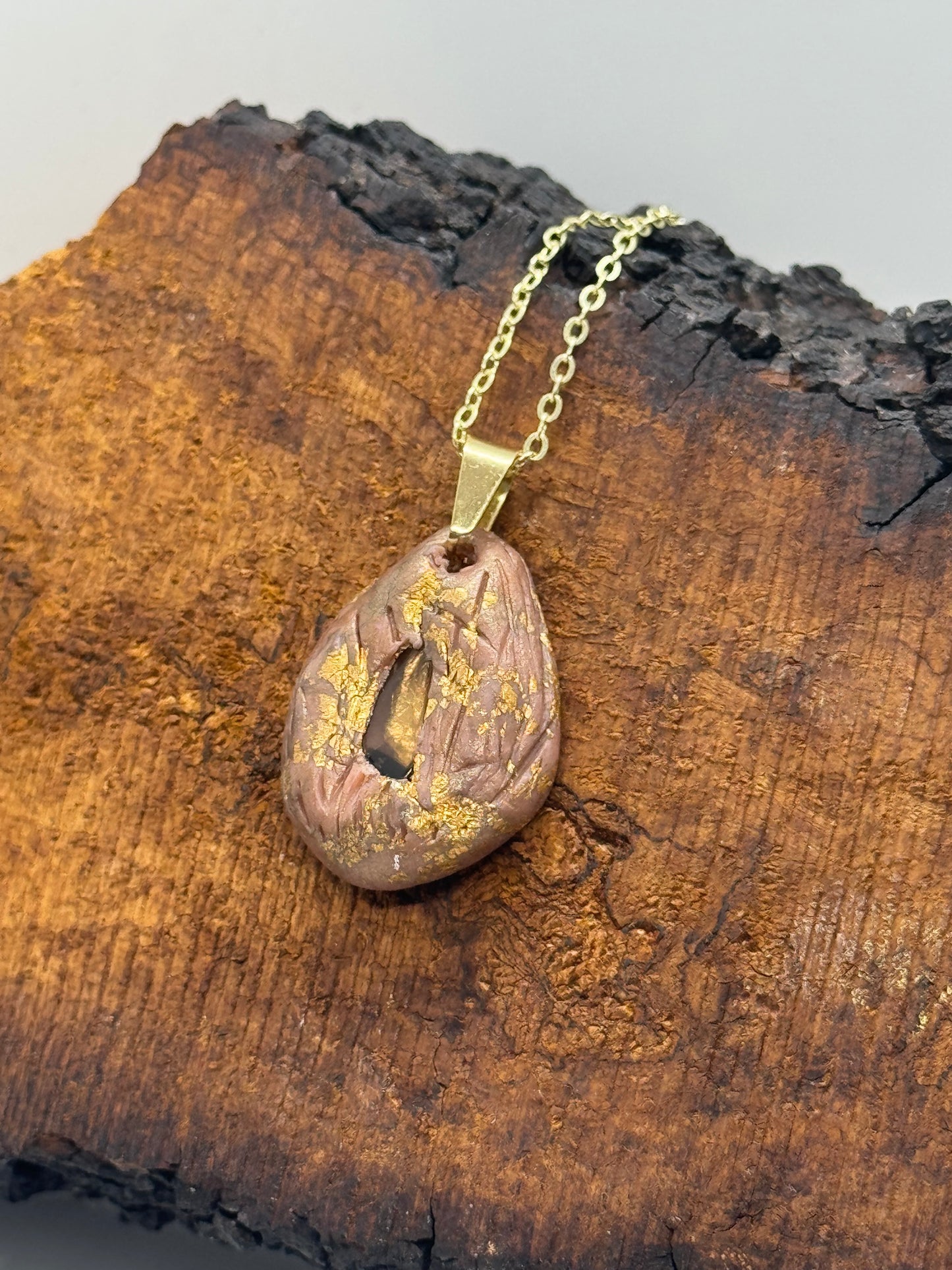 Brown smoky topaz necklace