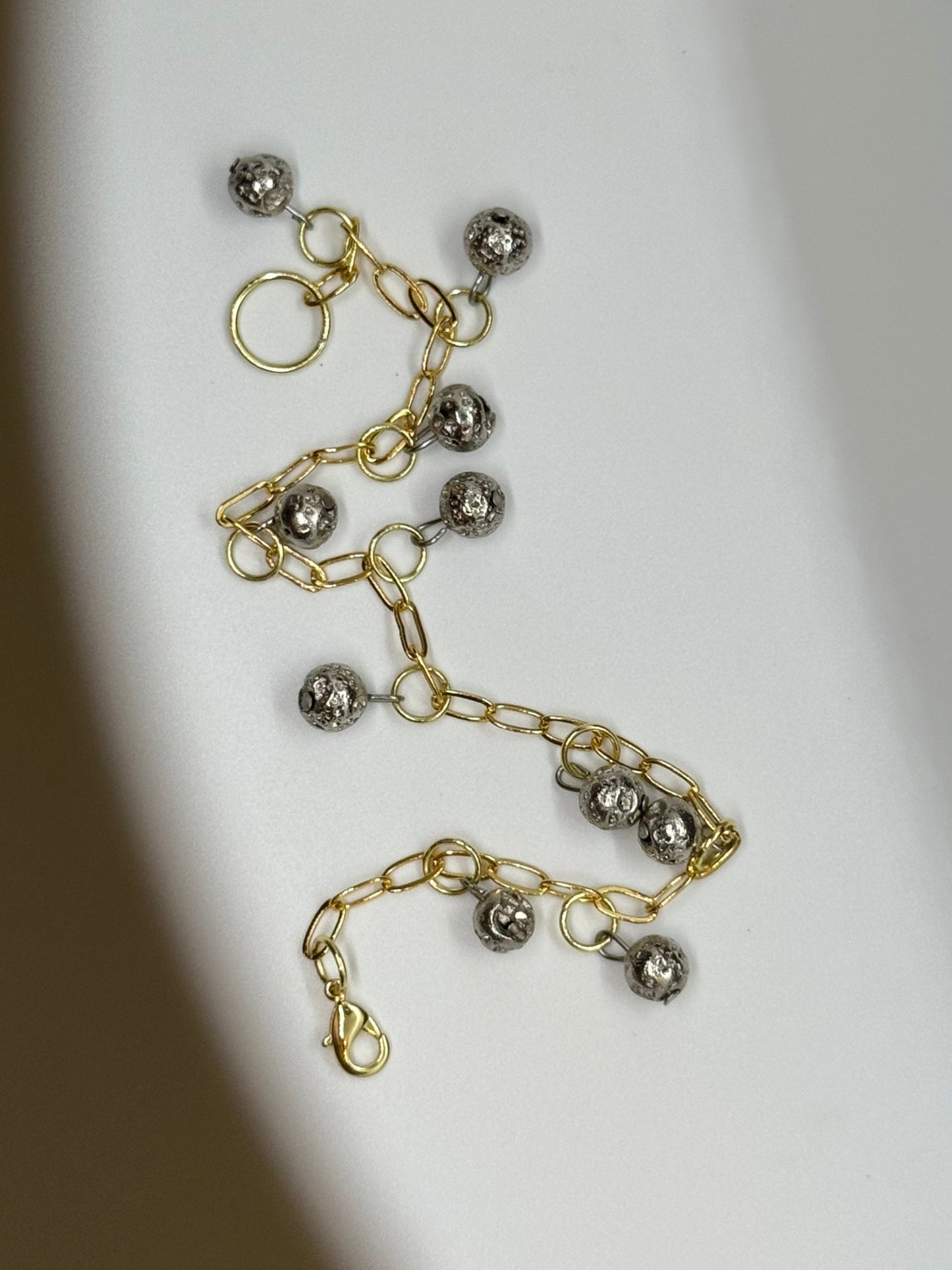 Lava stone gold chain bracelet, "Generation"