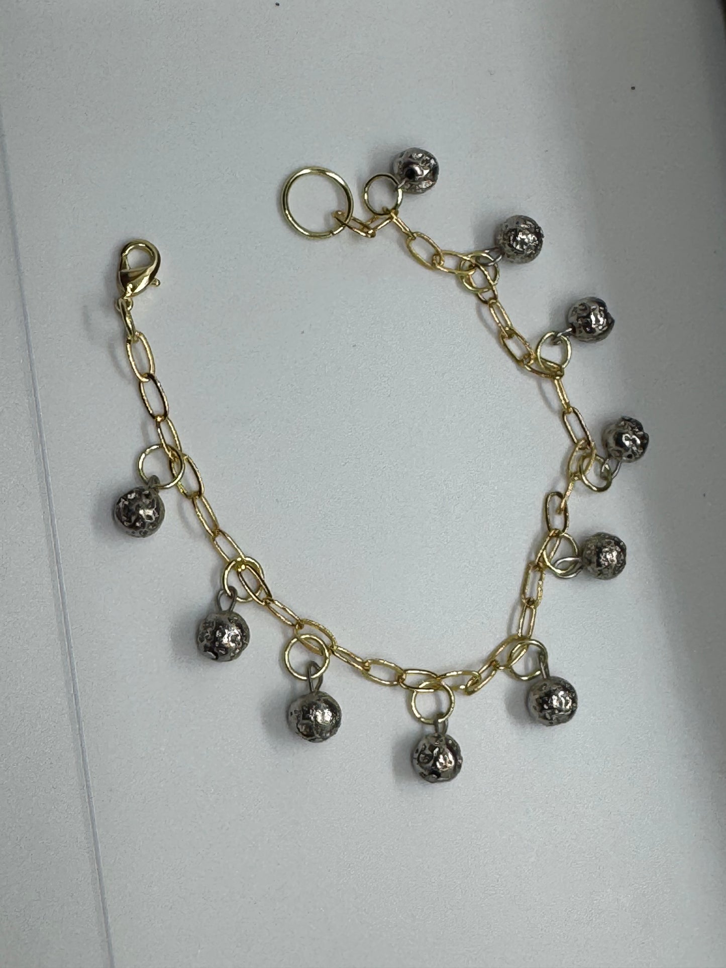 Lava stone gold chain bracelet, "Generation"