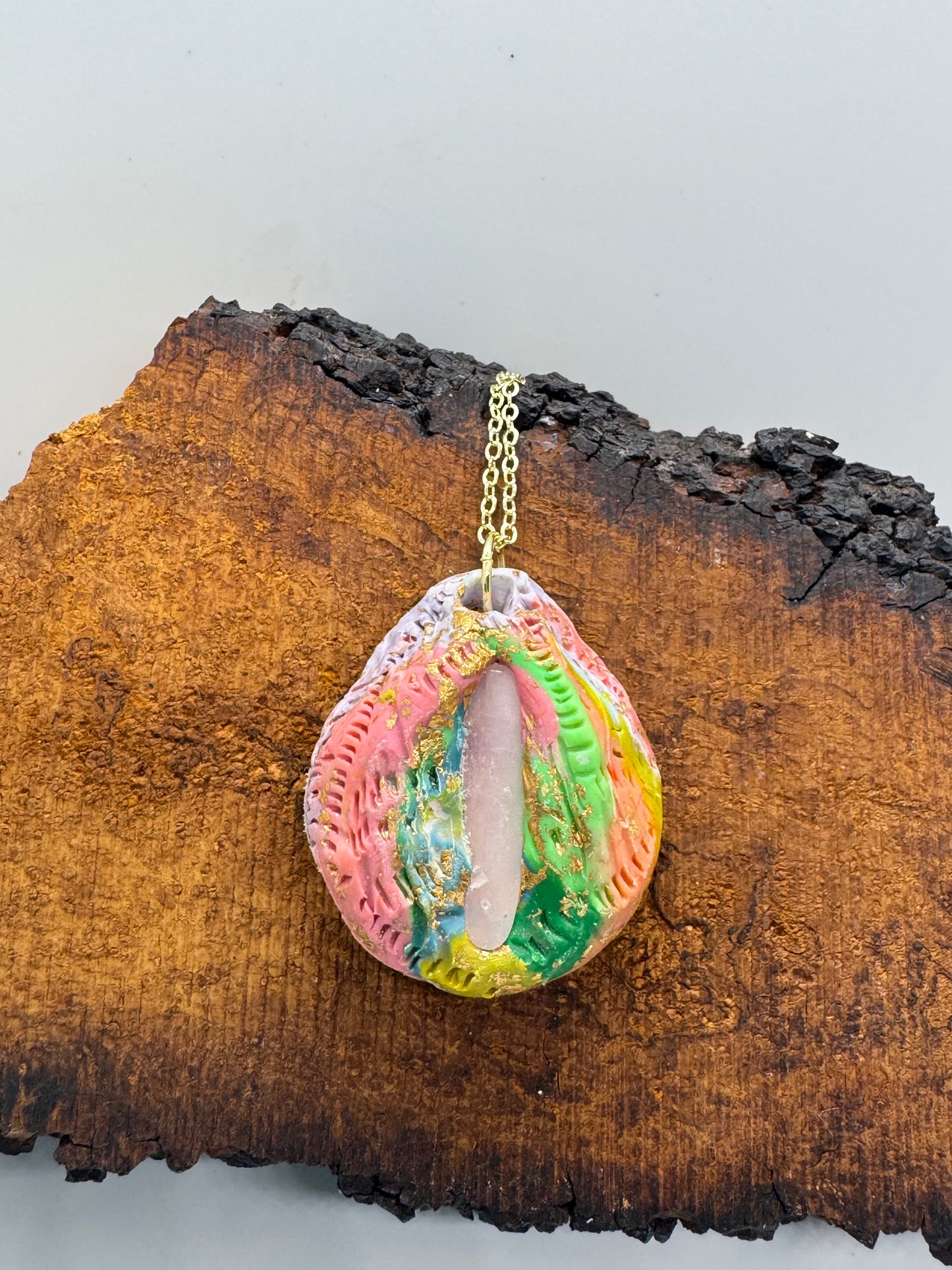 Rainbow kunzite necklace