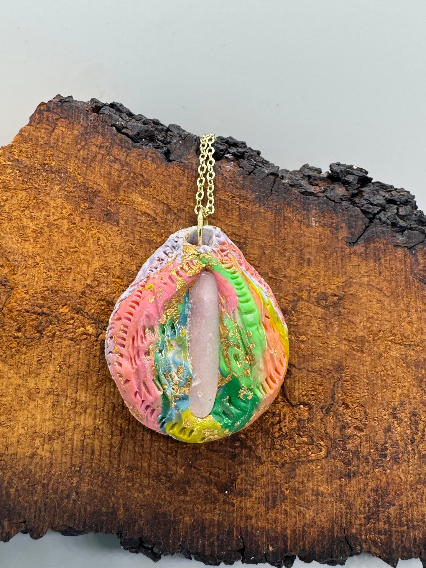 Rainbow kunzite necklace