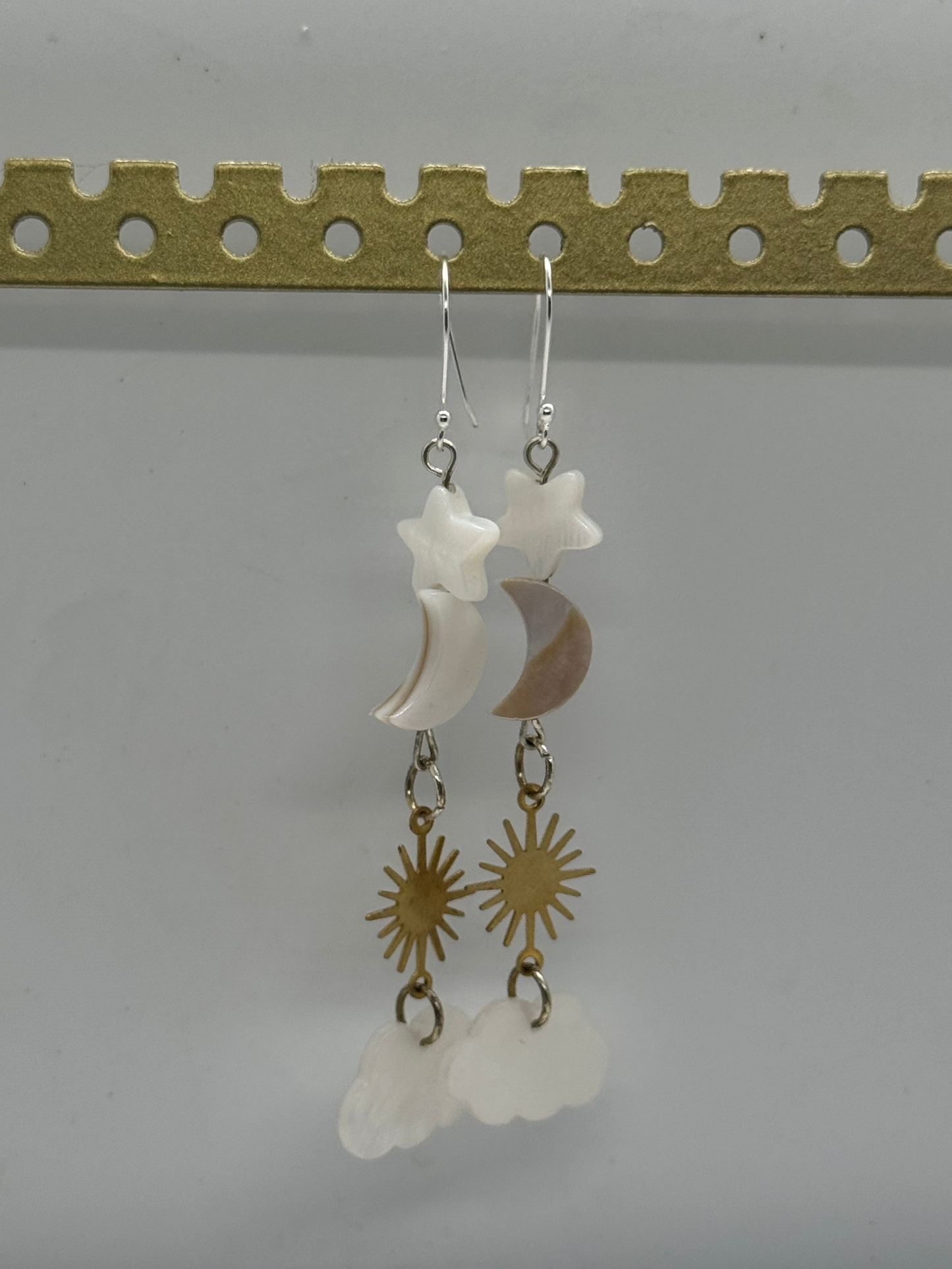 Dreamy sun, moon, star, and cloud earrings