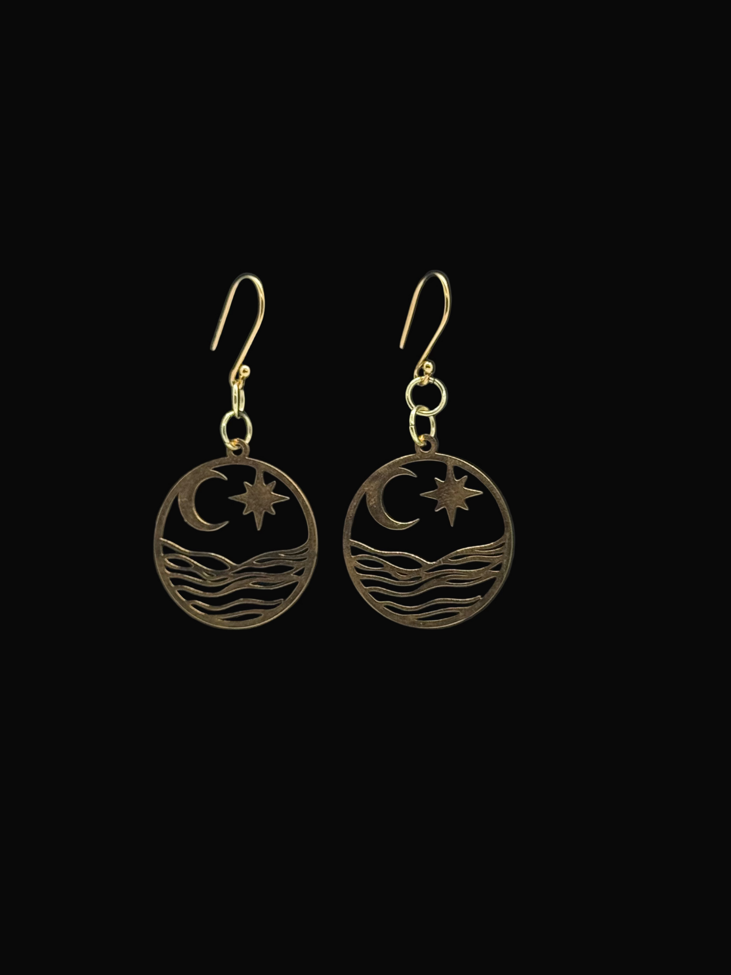 Crescent moon coast gold earrings