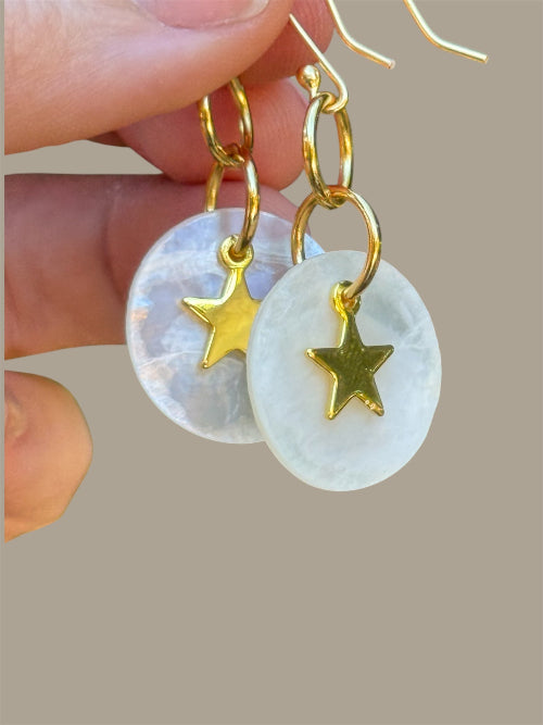 Shell and star earrings