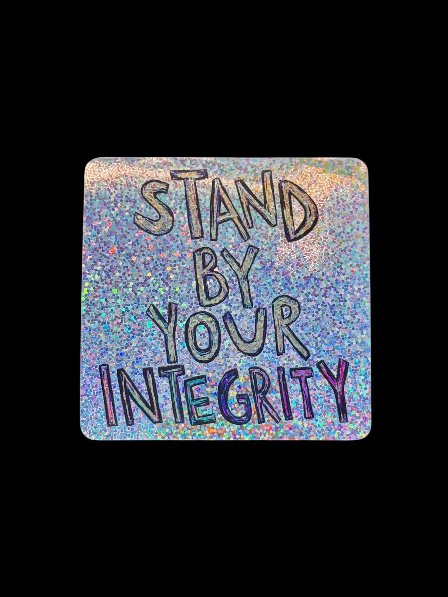 Integrity glitter sticker
